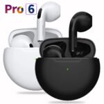 AirPods Pro 6 Hi-Fi Wireless Airbuds 5.0 Bluetooth Earphone Slim small size with Charging Case White